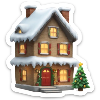 Cute Christmas house sticker