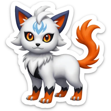 Delcatty-Litten-Absol-Sprigatito-fusion, full body sticker