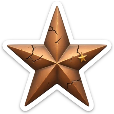 Concept: A single, bronze-colored military star (like a Bronze Star or a general's star) that is slightly faded or has a "crack" graphic running through it.

Color: Faded bronze or dark gold. sticker