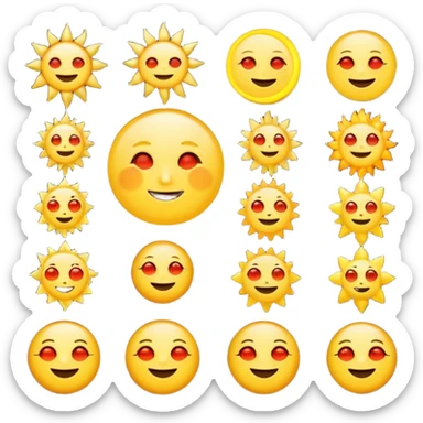 Genarate me a emoji of Drak mode moon and bright mode sun Like we got In our mobile phones sticker