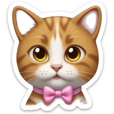 Cat wearing bows sticker