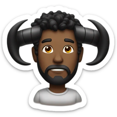 bold guy with black horns sticker