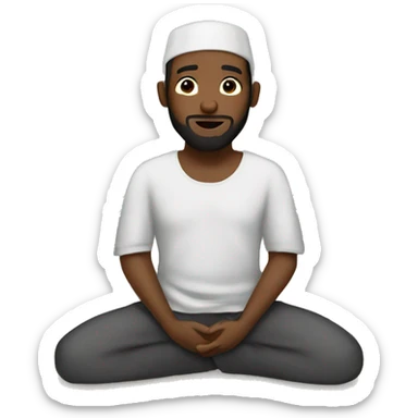 Black Muslim praying on prayer rug sticker
