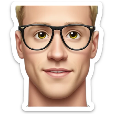 Jonathan Toews wearing glasses as a rainbow musical note with pastel roses sticker