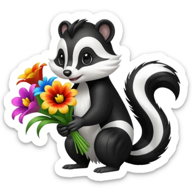 Skunk blowing glads sticker