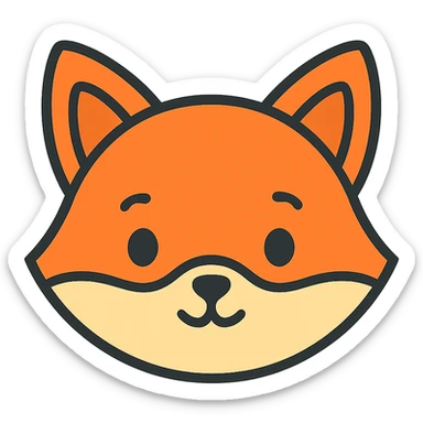 face of a cute baby fox sticker