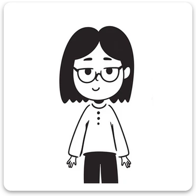 confused black-haired girl with 'I don't know what I want to do' face sticker