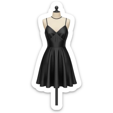 Strappy short black dress made of silk on a headless mannequin  sticker