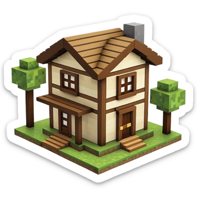 Minecraft house sticker