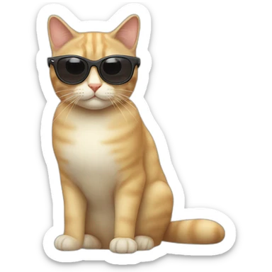 Un chat avec des lunettes de soleil sticker