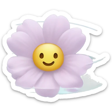 A delicate pastel flower floating in a clear bowl of water. sticker