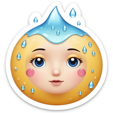 Round breast with little dots that have water dripping from them sticker