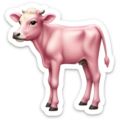 Rose-pink calf side profile x 4 legs  sticker