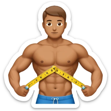 measuring tape wrapped around a figure sticker