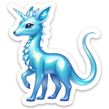 Shiny Exotic Colorful Ethereal Sparkly Amaura-Aurorus-Fakémon-hybrid-creature (full body)  sticker