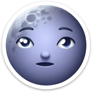 Moon astrology symbol with cute face sticker