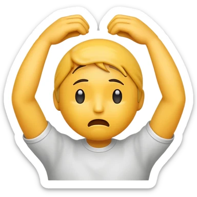 A stressed emoji holding its head with both hands. sticker