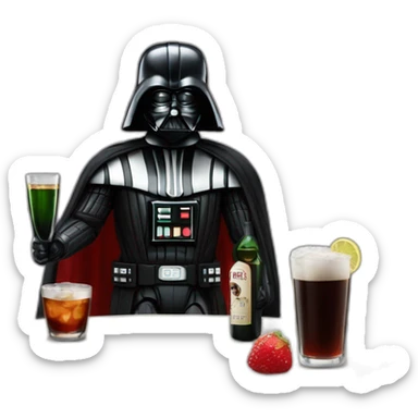 darth vader with a glass of fernet sticker