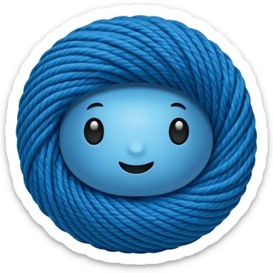 Rolled Yarn Ball blue  sticker