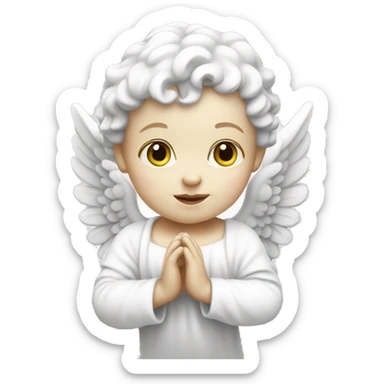  white baby angel statue sticker