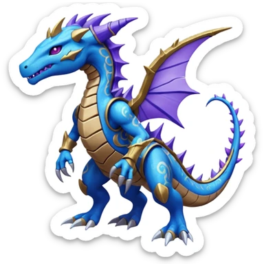 elemental sparkly sparky woody deadly cybernetic spooky Kingdra-Terrakion-Trevenant-Pokémon-Fakémon-hybrid-creature sticker