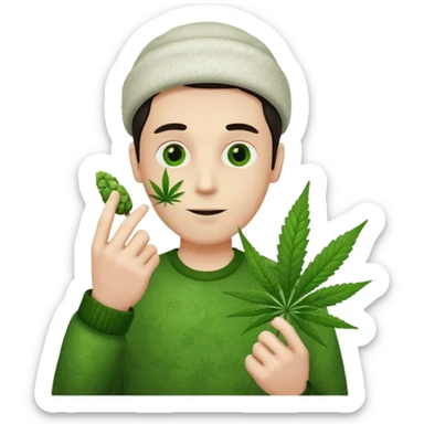 gang dealer white with cannabis on a hand sticker