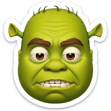 a shrek emoticon made from periods sticker