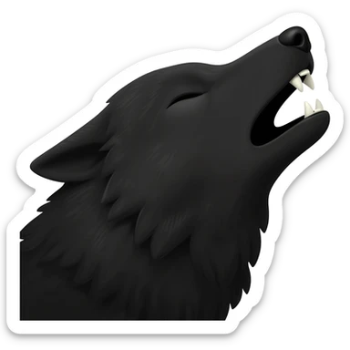 black wolf howling just head ,facing right side sticker