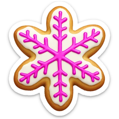 pink snowflake cookie  sticker
