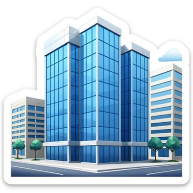 blue bank building sticker