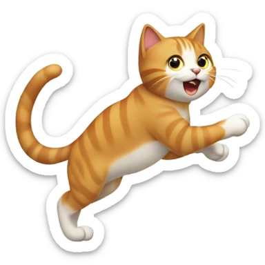 Cat chasing its tail sticker