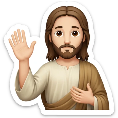 jesus from heaven offers his hand sticker