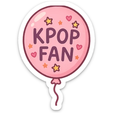 pink kpop fan balloon, cute and festive sticker