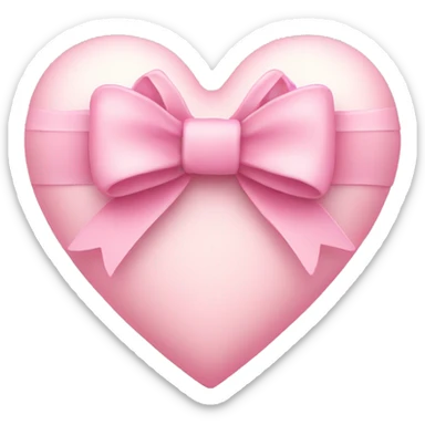 Pastel pink heart with a bow sticker