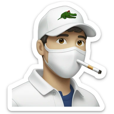 Lacoste smoking friends with white lacoste mask sticker