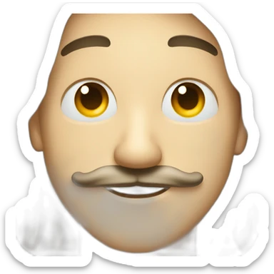 Man with mustache smiling and winking one eye sticker