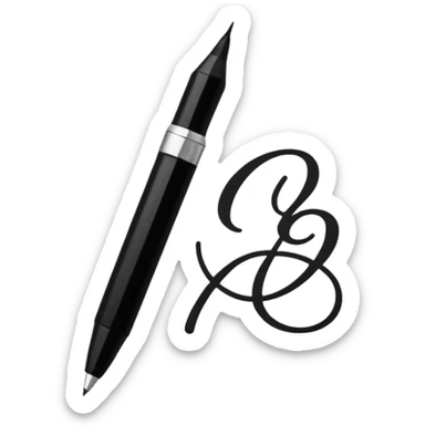 Signature at the bottom of the page sticker