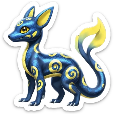 Nebulae Shiny Salandit-Umbreon-Fakémon-hybrid-creature (full body)  sticker