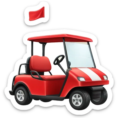 Red golf cart with red rims  sticker