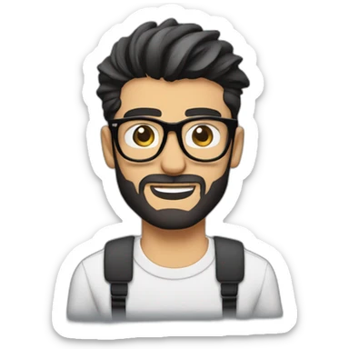 zayn malik with spectacles and beard with laptop sticker
