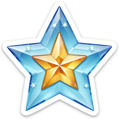 carved crystal star a shining "$" symbol sticker
