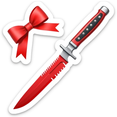 knife tied with a bow sticker