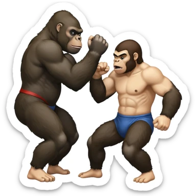 Gorilla punching a man sticker