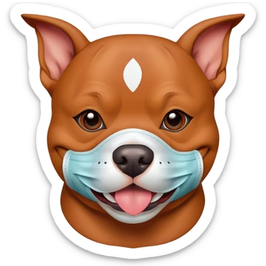 Cute Red with mask pitbull sticker