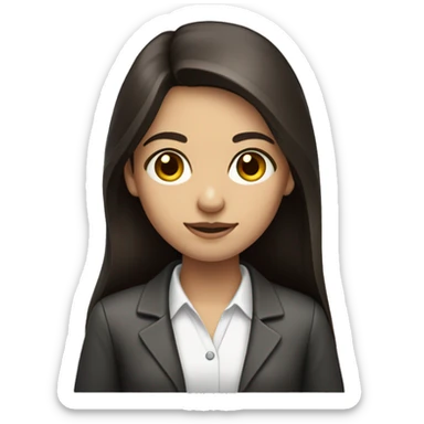 Architect girl with long  dark brown hair no classes   sticker