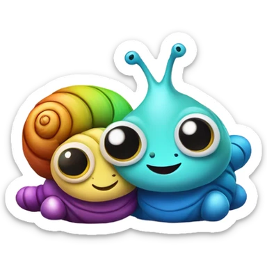 Two adorable snails that are best pals  sticker