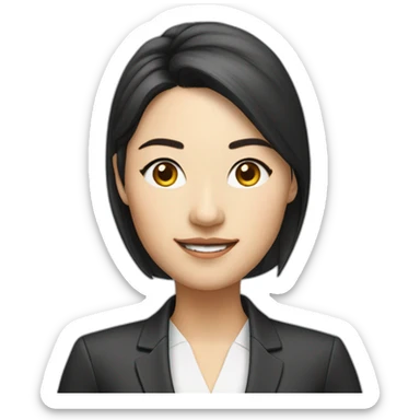 Female wealth management consultant, Asian, wearing head microphone, Half-length portrait sticker
