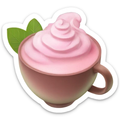 pink matcha latte sticker