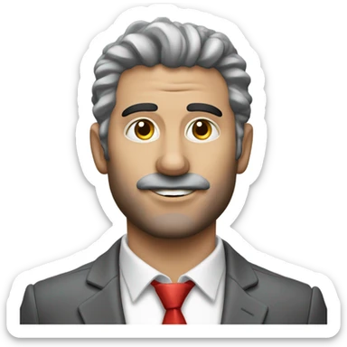 uomo robusto pizzetto grigio capelli a spillo sticker