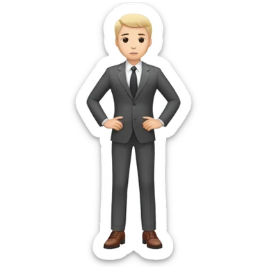 white man in suit and shoes, with hands on his hips sticker